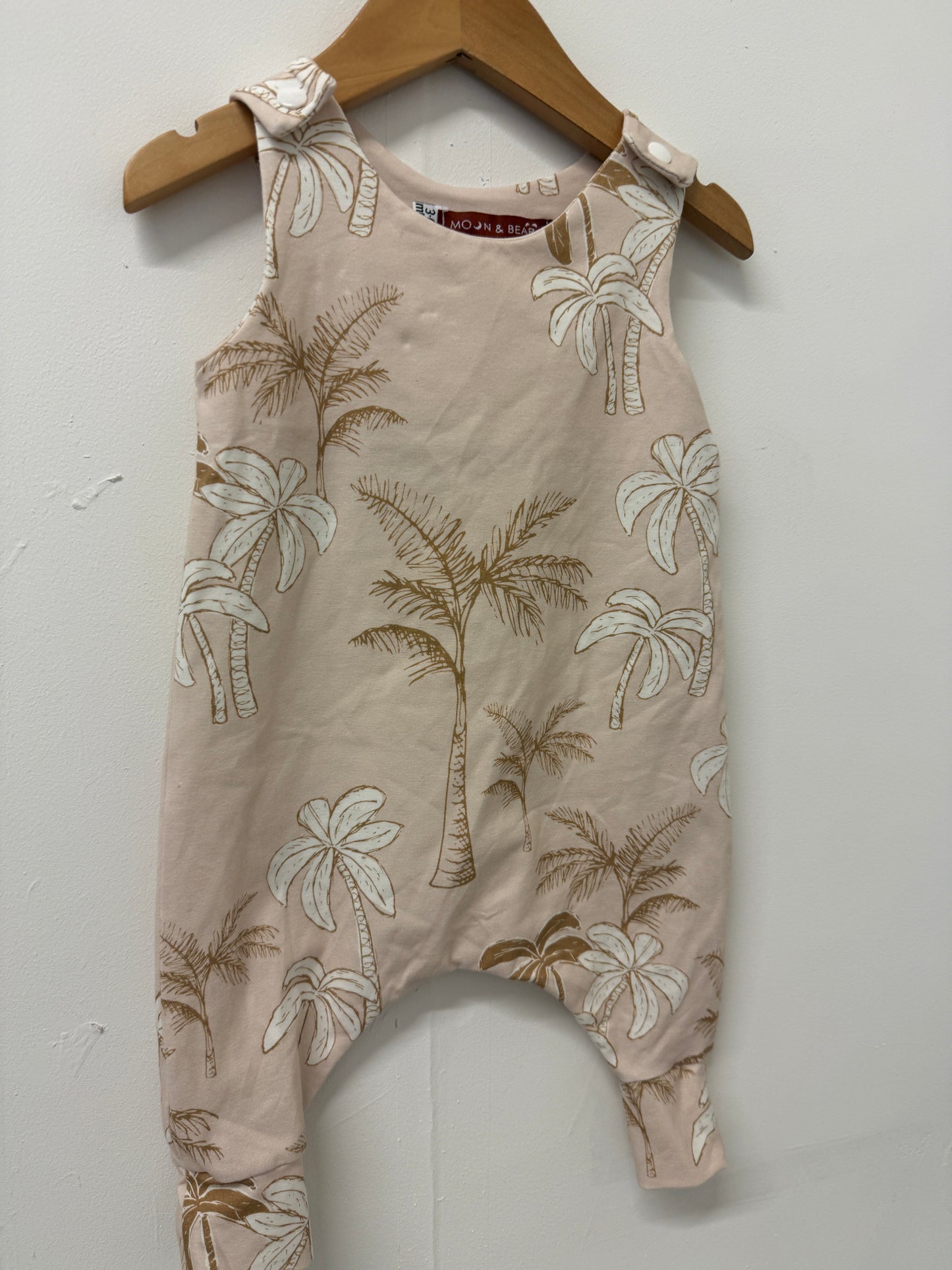 Palm Trees Neutral HAREM ROMPER