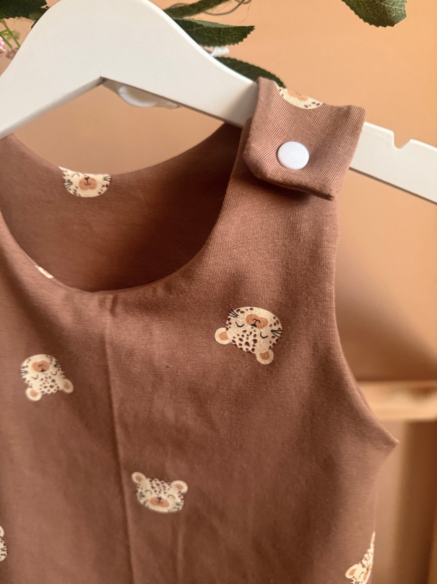 MOCHA LEOPARD HAREM ROMPER