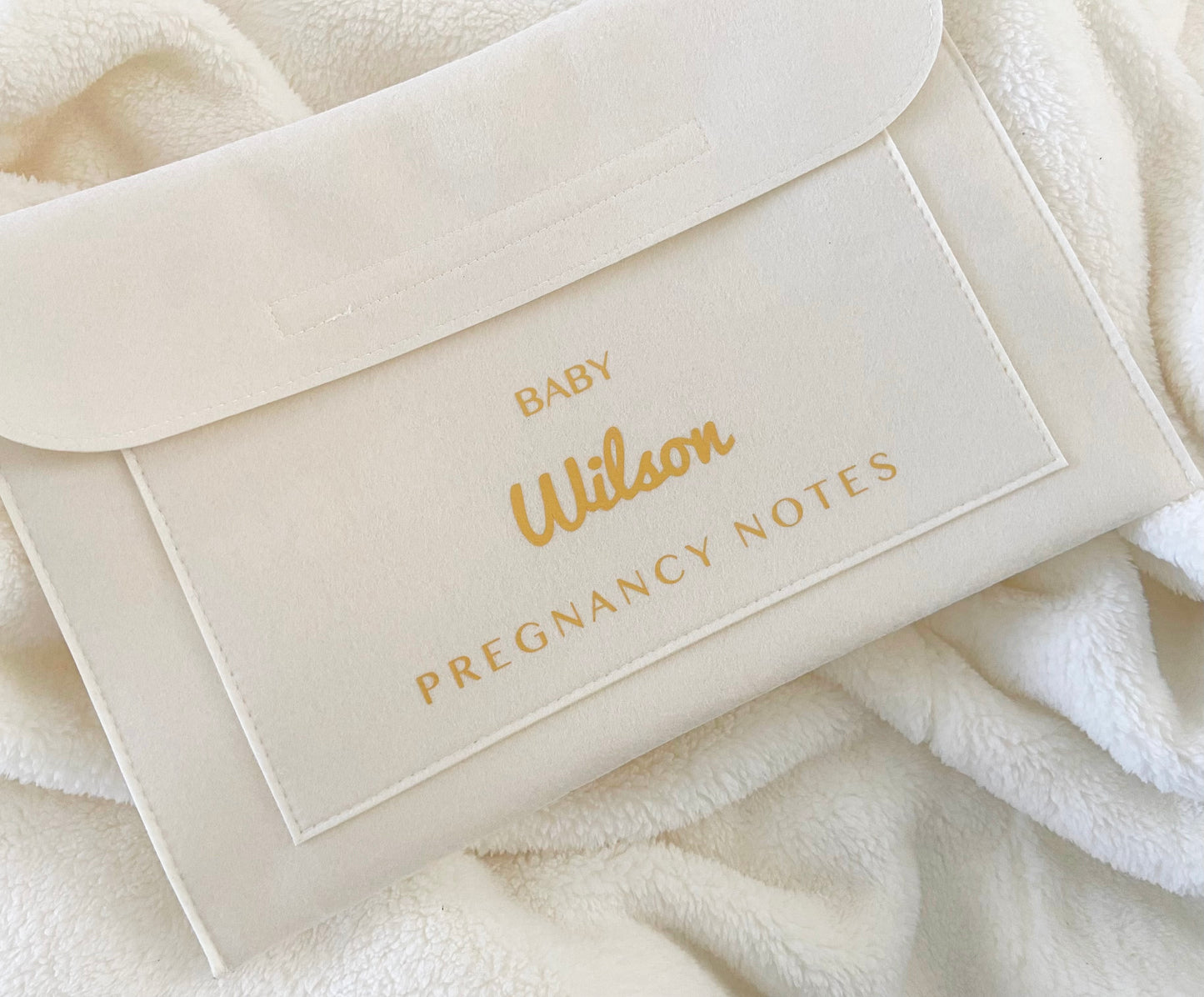 Personalised Pregnancy Notes Folder - Cream