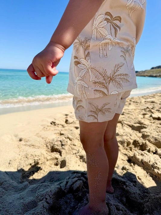 Palm Trees Neutral Shorts